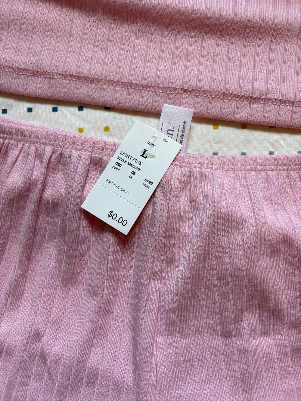 Target Pink Ribbed Short Pajama Set - Picture 2 of 3